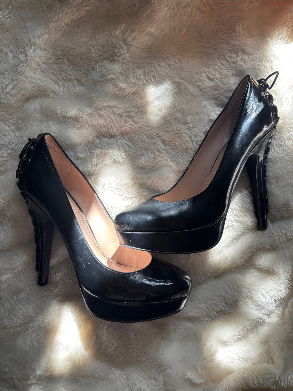 RACHEL Rachel Roy Black Patent Leather Platform Heels